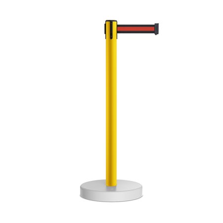 MONTOUR LINE Stanchion Belt Barrier WaterFillable Base Yellow Post 11ft.Bk/R H Belt MSW630-YW-BRH-110